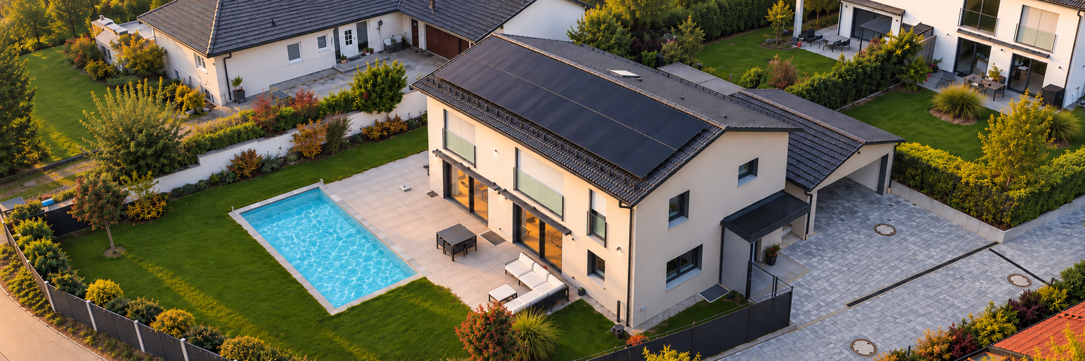 Einfamilienhaus bei Herrsching mit Solardach, Terrasse, offenem Pool und seitlichem Carport